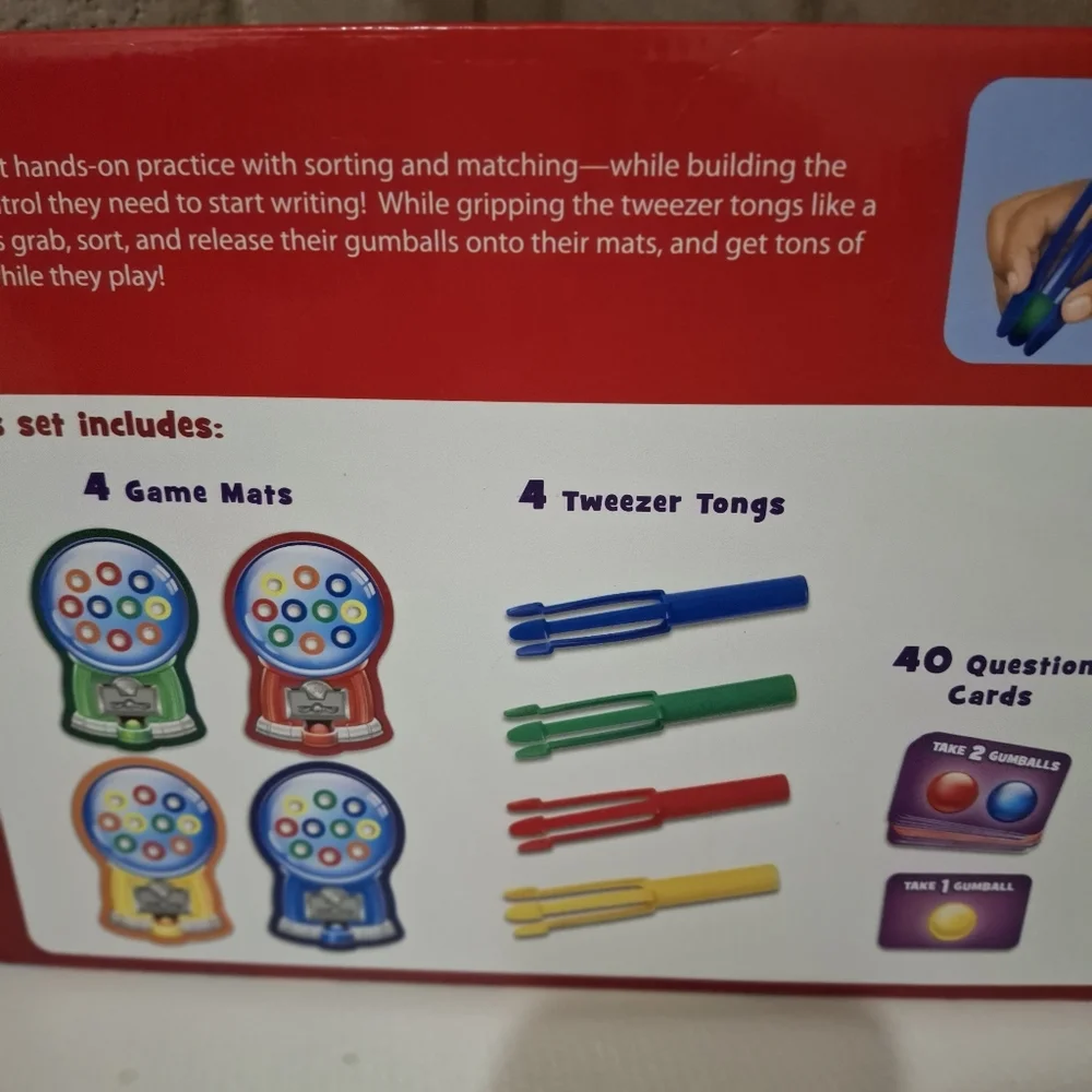 Lakeshore Gumball Grab Game Ages 3+ Fine Motor Skills MISSING 2 GUMBALLS